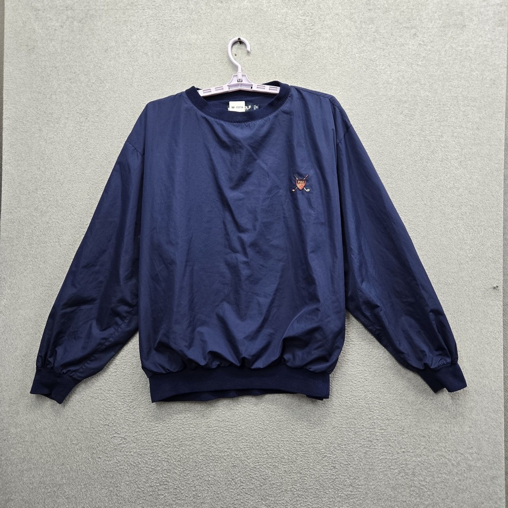 Polo Golf Ralph Lauren Men Jacket XL Navy Blue Embroidered Logo Windbreaker READ